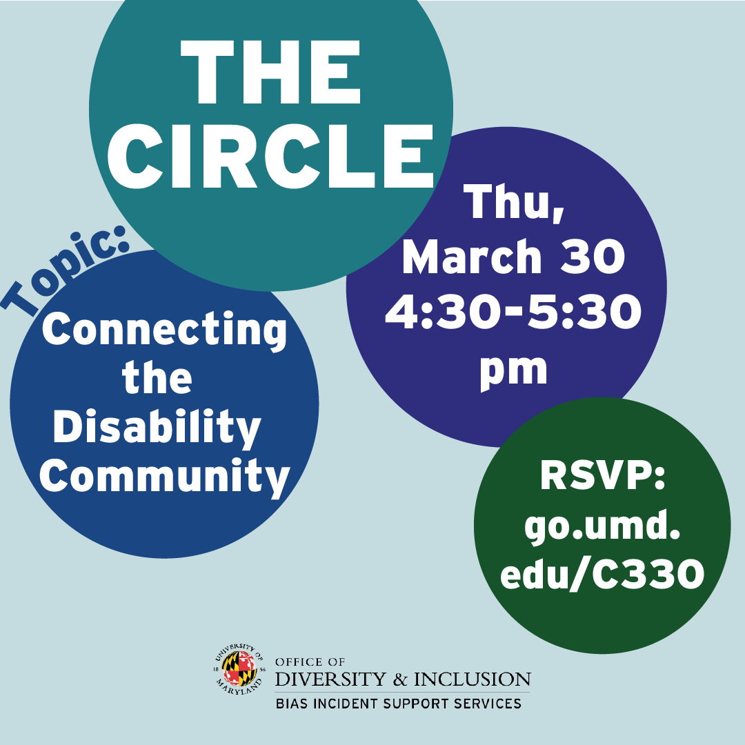 The Circle flyer with event details repeated in an overlapping circle design