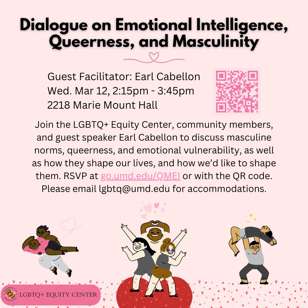 Square graphic for the Queer Masculinity Workshop