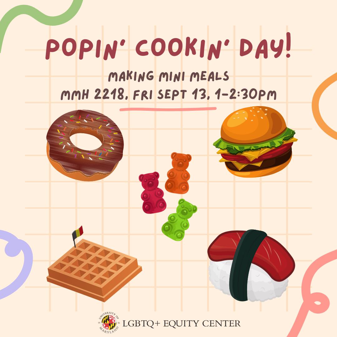 Square graphic showing treats and event details.