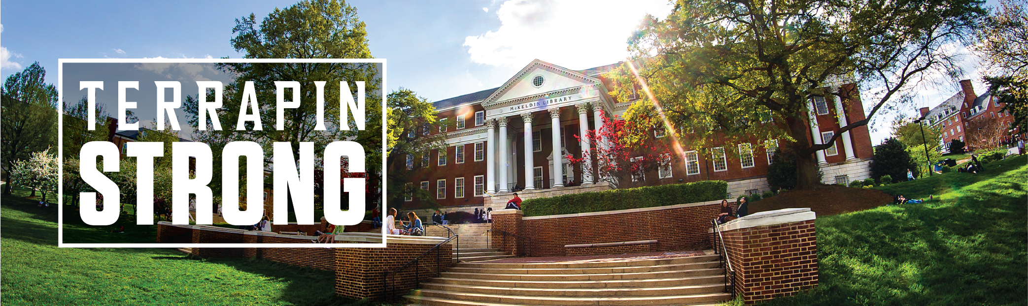 terrapinSTRONG logo on photo of Patterson Hall